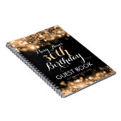 Guestbook 30th Birthday Gold Sparking Lights Notitieboek (Rechterzijde)