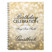 Guestbook 30th Birthday Party Gold Glitter Light Notitieboek (Voorkant)