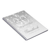 Guestbook 30th Birthday Silver Bokeh Sparkle Light Notitieboek (Rechterzijde)