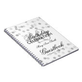Guestbook 40th Birthday Silver Foil Glitter Lights Notitieboek (Rechterzijde)