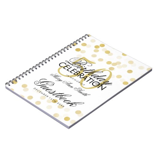 Guestbook 50th Birthday Gold Foil Glitter Lights Notitieboek (Linkerzijde)