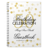 Guestbook 50th Birthday Gold Foil Glitter Lights Notitieboek (Voorkant)