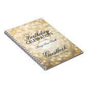 Guestbook 50th Birthday Party Gold Glitter Light Notitieboek (Rechterzijde)