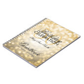 Guestbook 50th Birthday Party Gold Glitter Light Notitieboek (Linkerzijde)
