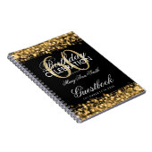 Guestbook 60th Birthday Party Sparkles Gold Notitieboek (Rechterzijde)