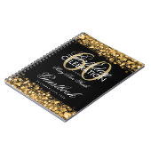 Guestbook 60th Birthday Party Sparkles Gold Notitieboek (Linkerzijde)