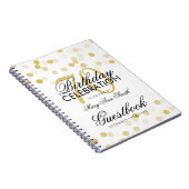 Guestbook 70th Birthday Gold Foil Glitter Lights Notitieboek (Rechterzijde)