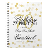 Guestbook 70th Birthday Gold Foil Glitter Lights Notitieboek (Voorkant)