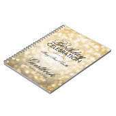 Guestbook 80th Birthday Party Gold Glitter Light Notitieboek (Linkerzijde)