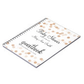 Guestbook Baby shower Koper olie Glitter Lichten Notitieboek (Linkerzijde)