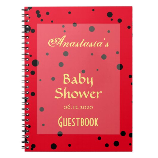 Guestbook Baby shower Ladybug Pattern Notitieboek (Voorkant)