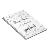 Guestbook Baby shower Silver Foil Glitter Lights Notitieboek (Rechterzijde)