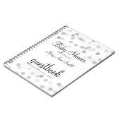 Guestbook Baby shower Silver Foil Glitter Lights Notitieboek (Linkerzijde)