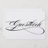 Guestbook-code voor bruiloft in mooi script kaart (Voorkant / Achterkant)