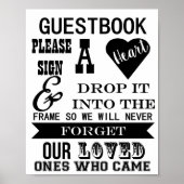 Guestbook gebarentaal Gelieve een trouwtafel te te Poster (Voorkant)