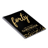 Guestbook Gold Black 40 Birthday Glitter Notitieboek (Rechterzijde)