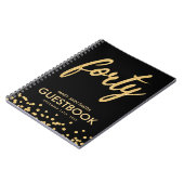 Guestbook Gold Black 40 Birthday Glitter Notitieboek (Linkerzijde)