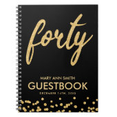 Guestbook Gold Black 40 Birthday Glitter Notitieboek (Voorkant)