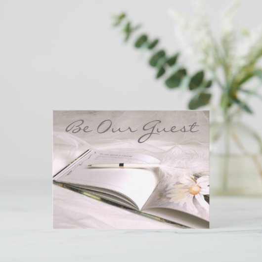 Guestbook Kaart Bewaar de datum (2), Wees onze gas (Staand voorkant)