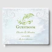 Guestbook met een groene dolfijn bruiloft gastenboek (Voorkant)