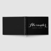 Guestbook met een zwart en wit modern script gastenboek (Volledig)