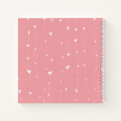 Guestbook met persoonlijke witte harten notitieboek (Achterkant)