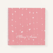 Guestbook met persoonlijke witte harten notitieboek (Voorkant)