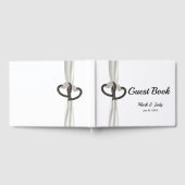 Guestbook met zwarte en witte diamanten harten gastenboek (Volledig)