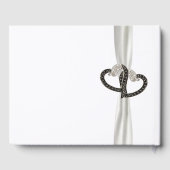 Guestbook met zwarte en witte diamanten harten gastenboek (Achterkant)