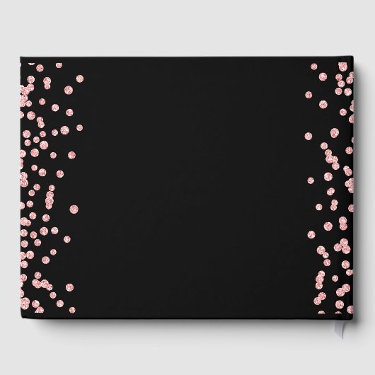 Guestbook Roos Gold Black Dertigday Glitter Gastenboek (Achterkant)