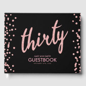 Guestbook Roos Gold Black Dertigday Glitter Gastenboek (Voorkant)