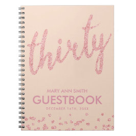 Guestbook Roos Gold Blush Dertigday Glitter Notitieboek