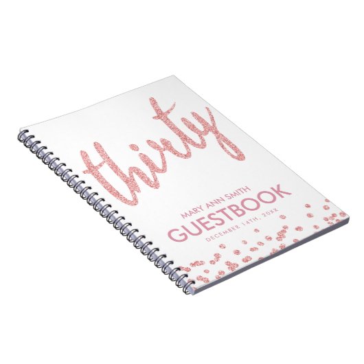 Guestbook Roos Gold Derty Birthday Glitter Notitieboek (Rechterzijde)