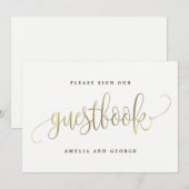 Guestbook Sign - Lovely Calligraphy Kaart (Voorkant / Achterkant)