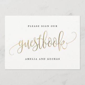 Guestbook Sign - Lovely Calligraphy Kaart