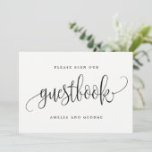 Guestbook Sign - Lovely Calligraphy Kaart (Staand voorkant)