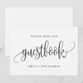 Guestbook Sign - Lovely Calligraphy Kaart (Voorkant / Achterkant)