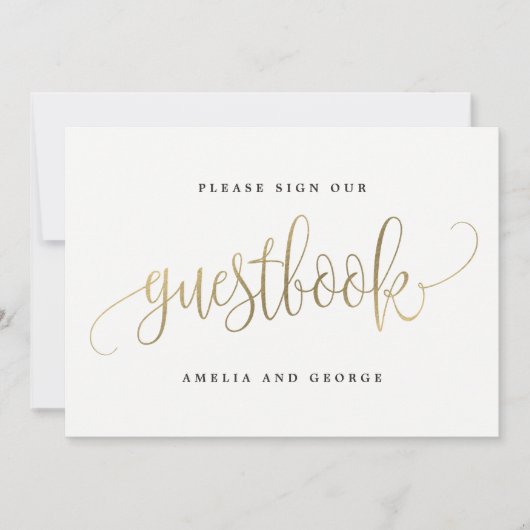 Guestbook Sign - Lovely Calligraphy Kaart (Voorkant)