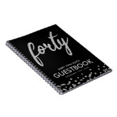 Guestbook Silver Black "40 Birthday Glitter Notitieboek (Rechterzijde)