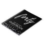 Guestbook Silver Black "40 Birthday Glitter Notitieboek (Linkerzijde)
