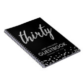 Guestbook Silver Black Dertig 30 verjaardag Glitte Notitieboek (Rechterzijde)