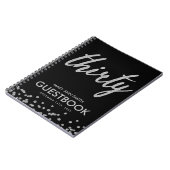 Guestbook Silver Black Dertig 30 verjaardag Glitte Notitieboek (Linkerzijde)