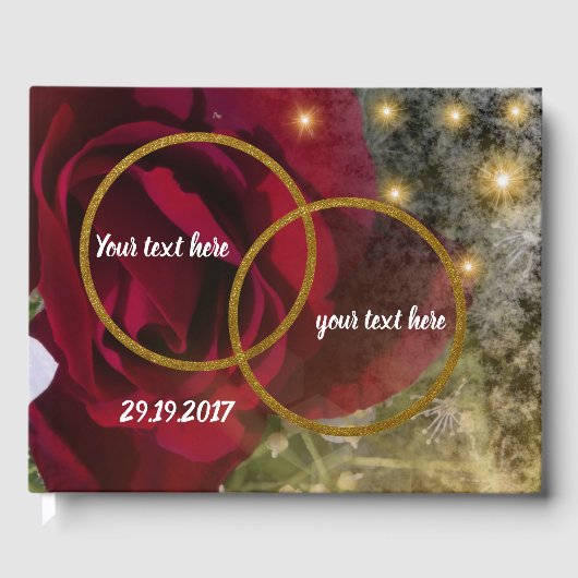 Guestbook, sjabloon, bruiloft, kleurrijke+ vaartui gastenboek (Voorkant)