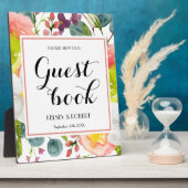 Guestbook Spring Floral sign Tabletop Fotoplaat (Zijkant)