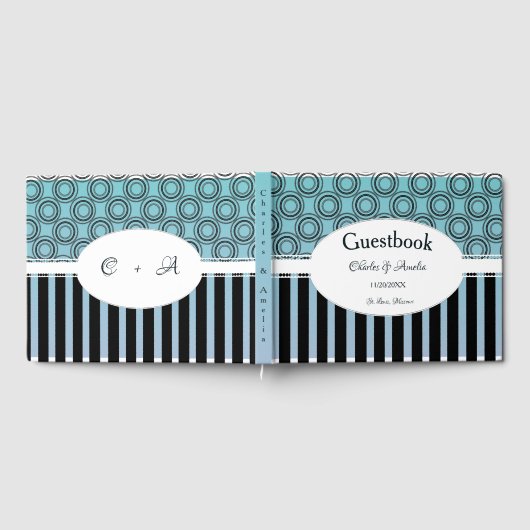 Guestbook tegen Blauwgroen en blauwe bruiloft Gastenboek (Volledig)