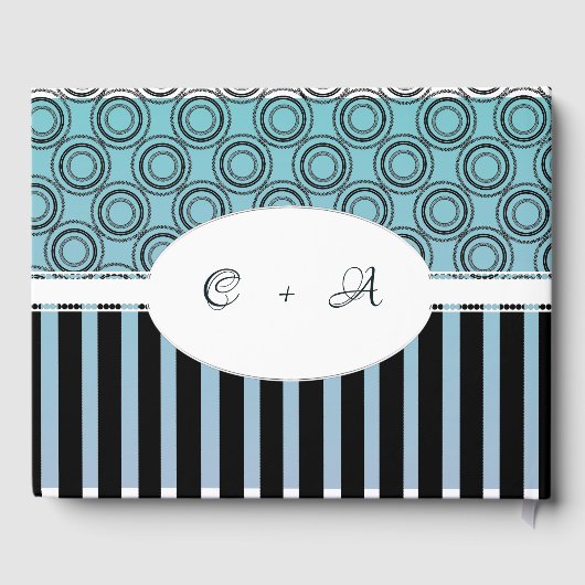 Guestbook tegen Blauwgroen en blauwe bruiloft Gastenboek (Achterkant)