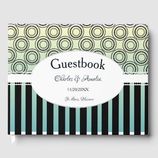 Guestbook tegen de Blauwgroen bruiloft van Posh Ye Gastenboek (Voorkant)