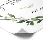 Guestbook teken groen krans baby shower teken poster (Hoek)