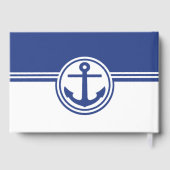 Guestbook van Navy Blue Nautical Anchor Wedding Da Gastenboek (Achterkant)