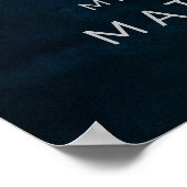 Guestbook van Navy Luster Silver Blue Poster (Hoek)